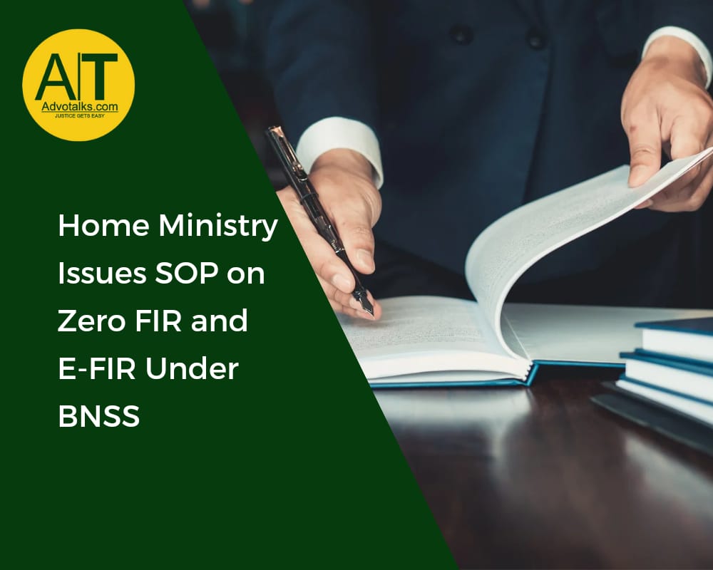 Home Ministry Issues SOP On Zero FIR And E-FIR Under BNSS